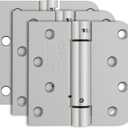 3 Pack Self Closing Door Hinges, 4 Inch Spring Loaded Door Hinges with Square & 5/8'' Radius Corners, Adjustable Tension for Garage, Front, Back Door, UL Listed, Left and Right Hand