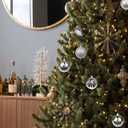 2.36" Christmas Ball Ornaments 36 Pcs Christmas Tree Decorations Set Shatterproof Silver Small Christmas Ornaments Balls with Hanging Loop for Holiday Party Wreath Xmas Tree Decor