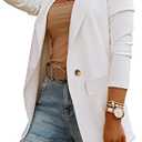 Womens Casual Long Sleeve Blazers Solid Color Knit Blazer Work Office Open Front Blazer Jacket, L