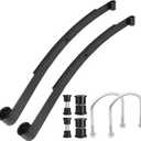 BestAccess EZGO RXV Golf Cart Heavy Duty Leaf Spring with Bushing kit U-Bolts for 2008&up,2 Pack 2-Leaf Design Replace OEM:603498 604494