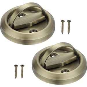 PATIKIL Recessed Door Handles, 2 Pcs Round Flush Pulls Stainless Steel Furniture Locks Hidden Embedded Fireproof Door Furniture Pull Bronze