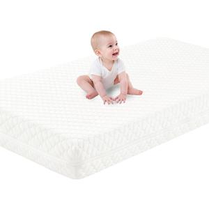 Crib Mattress, Dual-Sided Breathable Baby and Toddler Memory Foam Mattress with Removable and Washable Cover, 100% Knitted Fabric, Fits Standard Cribs and Toddler Beds, 52" x 28" x 5" (White)