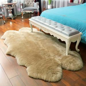 LLB Genuine Sheepskin Area Rug Wool Rug Fur Carpet Fluffy Shaggy Fur Rug for Living Room Kids Bedroom Real Sheepskin Throw Lambskin Rugs Sofa Mat Chair Seat Covers (Tan, 4 x 6 ft Sheepskin)