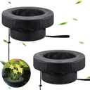 Treela 2 Pcs Fabric Floating Plant Pot Small Floating Water Garden Pond Planter Baskets Floating Soft Soil Plant Corral Black Waterproof Aquatic Plant Flower Islands (10 Inch)