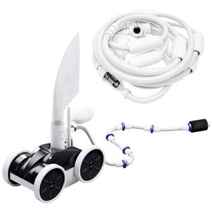 MAKHOON Upgrade Pool Pressure Side Sweeper: Professional Solution for Cleaning Your Swimming Pool (Four Wheels are Better Than Three)