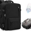 WONHOX Travel Vacuum Storage Backpack with Air Pump Vacuum Seal Compression Space Saver Bags Clothing Vacpack Travel Bag Carry on Personal item Laptop Work Backpacks Women Men Black