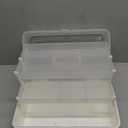 Avlcoaky Tackle Box Large 3 Layers Plastic Portable Storage Box Fishing White Tackle Box Organizer Art Craft Tool Box