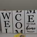 Vertical Wood Welcome Sign for Front Porch Vertical Decorative Sign Front Door Outdoor Indoor Welcome Sign 47.2x7.8 Inch Large Farmhouse Style(White)