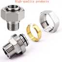 2-Pack 3/4" x 1/2" Brass-Nickel Plated Air Line Fittings Straight Connectors with 1/2" NPT Male Thread 200 PSI, Compatible with Shop/Garage Compressed Air Systems
