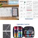 New Embroidery Stitch Book Kit for Adults & DIY Craft Lovers,Portable Embroidery Kit for Beginners Enthusiasts,Includes Guide to 106 Patterns with Tools & Tutorials and 86-Piece Sewing Tool Kit(1 Set)