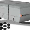 Tuszom Pop Up Camper Cover, 7 Layers Waterproof Folding Camping Trailer Cover for Snow Upgraded Tearproof RV Cover with 5+2 Windproof Straps and Storage Bag (Gray, Fits 14' - 16')