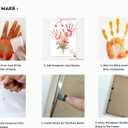 TwoDays Flower Bouquet Handprint Art Craft DIY Kit, Unique Gifts for Mom From Daughter or Son for Mother's Day Birthday Christmas, Gift for Grandma.(12" X 16", With Wood Frame)
