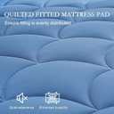 YOUR MOON Twin Size Mattress Pad 300GSM, Soft Breathable Mattress Topper, Noiseless Quilted Bed Pad Cover with Fitted Deep Pocket to 8-16 Inches, Blue