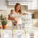 Grownsy 3 Layers-Large Bottle Sterilizer and Dryer, Holds 6 to10 Bottles, Nesting Design Bottle Sanitizer Esterilizador de Biberones for Breast Pump Sterilizer Bags Bottle Brush Included