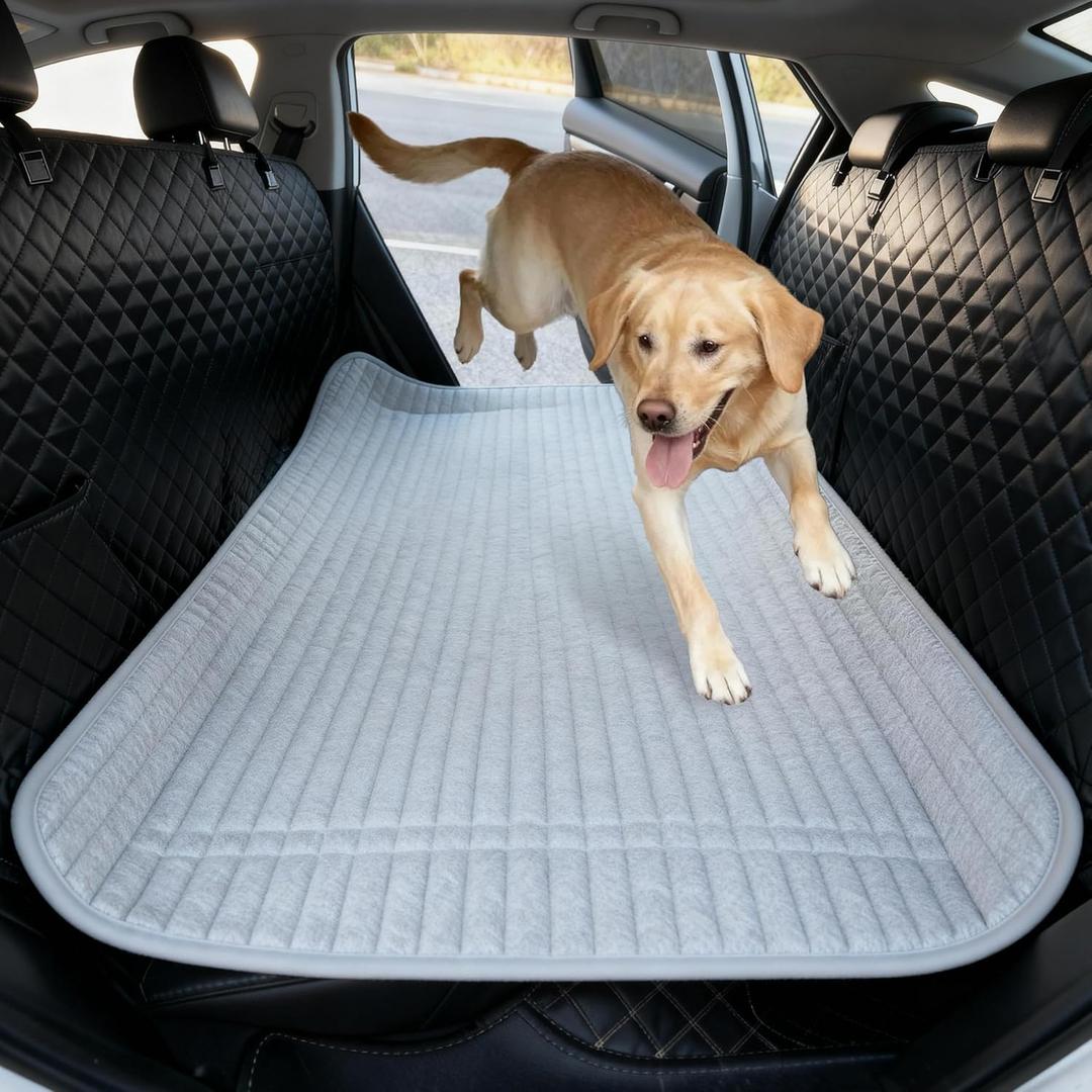 Backseat Dog Bed for Car Back Seat, Dog Mat for Car Backseat Pet Bed Mat, Non-Slip Travel Pet Mat, Fit for Backseat Extenders and Trucks Suvs (Grey, 27.5x55 Inch)