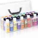 Vowcarol Acrylic Paint Storage Box, 30 Bottles Capacity Acrylic Paint Organizer for 2 fl. oz Bottles, Craft Organizer