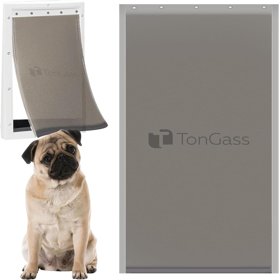 TonGass PAC11-11039 Large Dog Door Flap Replacement Compatible with PetSafe Freedom Dog Doors, 10 1/8" x 16 7/8" Pet Door Replacement Flaps with Magnetic Closure, Weather-Proof & Warp-Resistant