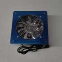 8 Inch Metal Exhaust Fan for Kitchen, 500 CFM, Stainless Steel Attic Exhaust Fan with Switch and Damper, Wall Mount, Plug-in Fume Extractor for Workshop, Garage & Basement, Silver