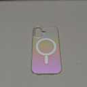 Heaofei Cute Case for iPhone 16 Case for Women Girls [Compatible with Magsafe] Aesthetic Girly Glitter Bling Rainbow Magnetic Protective Phone Cover, Translucent Iridescent Blue & Pink