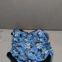 Womens One Piece Swimsuit Tummy Control - Slimming Bathing Suit V Wired Full Coverage 2025, Blue Leaves, XL