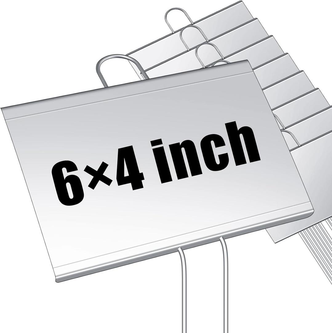 Landhoow 30 Pcs Large Garden Plant Markers 6 x 4 Inch Laser Engraving Sign with 11 Inch Memorial Stake Stainless Steel Garden Sign Waterproof Metal Plant Labels for Outdoor Patio