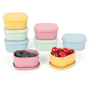 8 pcs 7 oz Silicone Snack Containers for Kids Small Food Containers with Lids, Fruit Container for Lunch, Stackable Lunch Container for Kids, Daycare, School and Travel