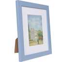 Muzilife 8x10 Wood Picture Frame Flat Display Pictures 5x7 with Mat or 8x10 Without Mat for Wall or Tabletop 4pcs, Blue