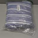 Extra Deep Full Fitted Sheet - Hotel Luxury Single Fitted Sheet Only - Easily Fits 18 inch to 24 inch Mattress - Ultra Soft, Wrinkle Free with Extra Deep Pockets - Breathable & Comfy - Blue Stripes