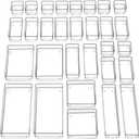 SMARTAKE 30-Piece Drawer Organizer with Non-Slip Silicone Pads, 7-Size Desk Drawer Organizer Trays Storage Tray for Makeup, Jewelries, Utensils in Bedroom Dresser, Office and Kitchen (Clear)