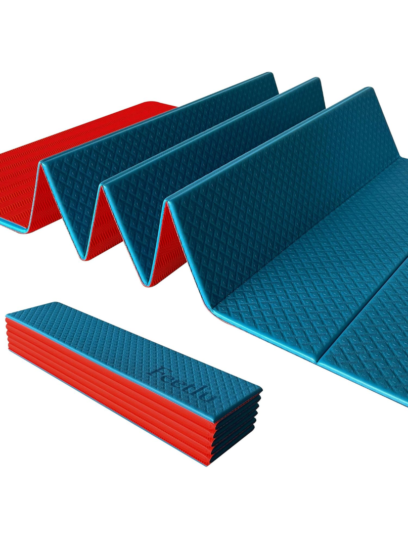Foldable Yoga Mat-1/2 Inch Thick - Easy to Storage Travel Yoga Mat Foldable Lightweight for Fitness - Anti Slip Folding Exercise Mat for Yoga, Pilates, Home Workout & Floor Exercis