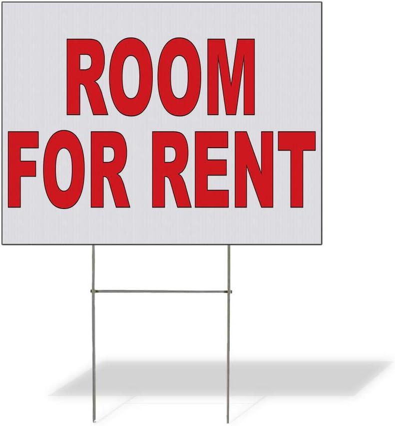 Fastasticdeals Weatherproof Yard Sign Room for Rent Red B Lawn Garden Rentals 18x12 Inches 1 Side Print