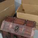 Handmade Pirate Treasure Chest with Latch - Vintage Wooden Storage Trunk and Treasure Box with Hinged Lid - Antique Decorative Storage Box for Pirate-Themed Birthday Party and Keepsakes