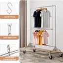 Closet Haing Rod, Adjustable Width and Height Closet Extender Hanging Rod, Space-Saving Clothes Hanging Bar, 42-52 Inches, 2 Pack