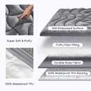 SLEEP ZONE Waterproof Twin XL Mattress Pad, Soft Mattress Topper, Fitted Mattress Protector Cover with Elastic Deep Pocket 8-21"(Gray, 39x80)