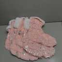 Seematn 6 Pcs Christmas Stockings with 6 Pcs Stocking Holders Set 20 Inch White Faux Fur Xmas Stockings Embroidered Snowflake Xmas Stocking Large Family Holiday Fireplace Hanging Decor(Gold,Stylish) Pink 