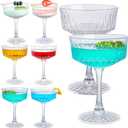 Crystal Coupe Glasses Set of 6, 6.8oz Cocktail Glasses, Champagne Coupe, Martini, Perfect For Parties, Gifts, Aniversary