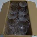 Ciaell 12 PCS Plastic Ribbed Wine Glasses - 10 OZ Plastic Square Wine Glasses with Stem - Disposable Champagne Cups for Parties & Weddings & Party