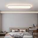 ADISUN Modern LED Ceiling Light Dimmable Linear Ceiling Light 39.4in Semi Flush Mount Long Lights with Remote Control and Side Lighting for Living Room Kitchen Dining Room