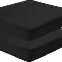 FUNHOME Outdoor Chair Cushions 18x18 Inch,Set of 2,Water Resistant Chair Pads with Ties,Square Seat Cushion 18"x18"x2.5",Patio Chair Cushion for Garden,Backyard Furniture(Black)