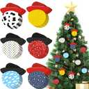 2 x Shellwei 24 Pack Christmas Cartoon Ornament Wooden Inspired Cartoon Hanging Xmas Party Tree Ornament Western Cowboy Christmas Supplies for Crafts Holiday Decor