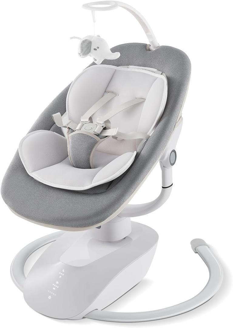 Baby Swing for Infants, Electric Baby Swing with Remote Control, 5 Motions & 4 Speeds, Infant Swings with 8 Lullabies, and 180 Rotating Seat, Indoor & Outdoor Use