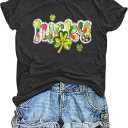 St Patricks Day Shirt Women: Lucky Shamrock Tshirt Irish Shirts St Patrick’s Clover Short Sleeve Tee Top XL