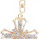 JewelBeauty Blessed & Holy Cross Keychain Keyring Crystal Rhinestones Car Bag Purse Charm Pendant (Gold)