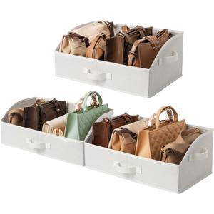 GRANNY SAYS Shelf Storage Baskets, Clothes Storage Bin, Organizer and Storage Bins, Trapezoid Storage Boxes, Clothing Bins for Changing Table Closet Shelves, Pearl White, Jumbo, 3-Pack