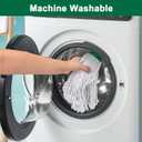 KeFanta Mop for Floor Cleaning,2 Pcs Cotton String Wet Mops Replacement Head Compatible with Microfiber Cloth Mop Refill & 0.8" Diameter Mops Handle,Green(1 Handle & 2 Heads)