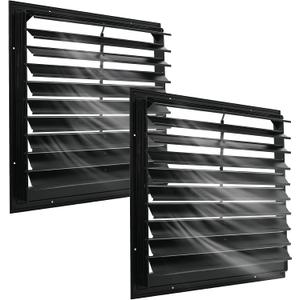AIWFL 20 Inch Aluminum Automatic Gravity Shutter Louver Vent 2 Pack