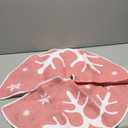 N&T NIETING Christmas Tree Skirt Pink, 30 Inch Rustic Burlap Tree Skirt Decor with Large Snowflakes Printed Xmas Tree Ornament Christmas Holiday Party Decoration, Pink