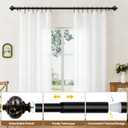 KAMANINA Black Curtain Rod 1 Inch Single Drapery Rods 72 to 144 Inches (6-12 Feet), Heavy Duty Curtain Rods for Windows 66 to 144 Inch, Marbled Finials