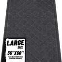Front Door Mat Outside Entrance, 36" x 60" Trap Dirt and Moisture Waterproof All-Weather Doormat Indoor Outdoor Floor Mat Easy Clean Patio Porch Entryway Garage Welcome Mat, Non Slip (Black Diamond)