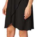 Star Vixen Women's Plus-Size Short-Sleeve Ballerina Wrap Dress (Black)